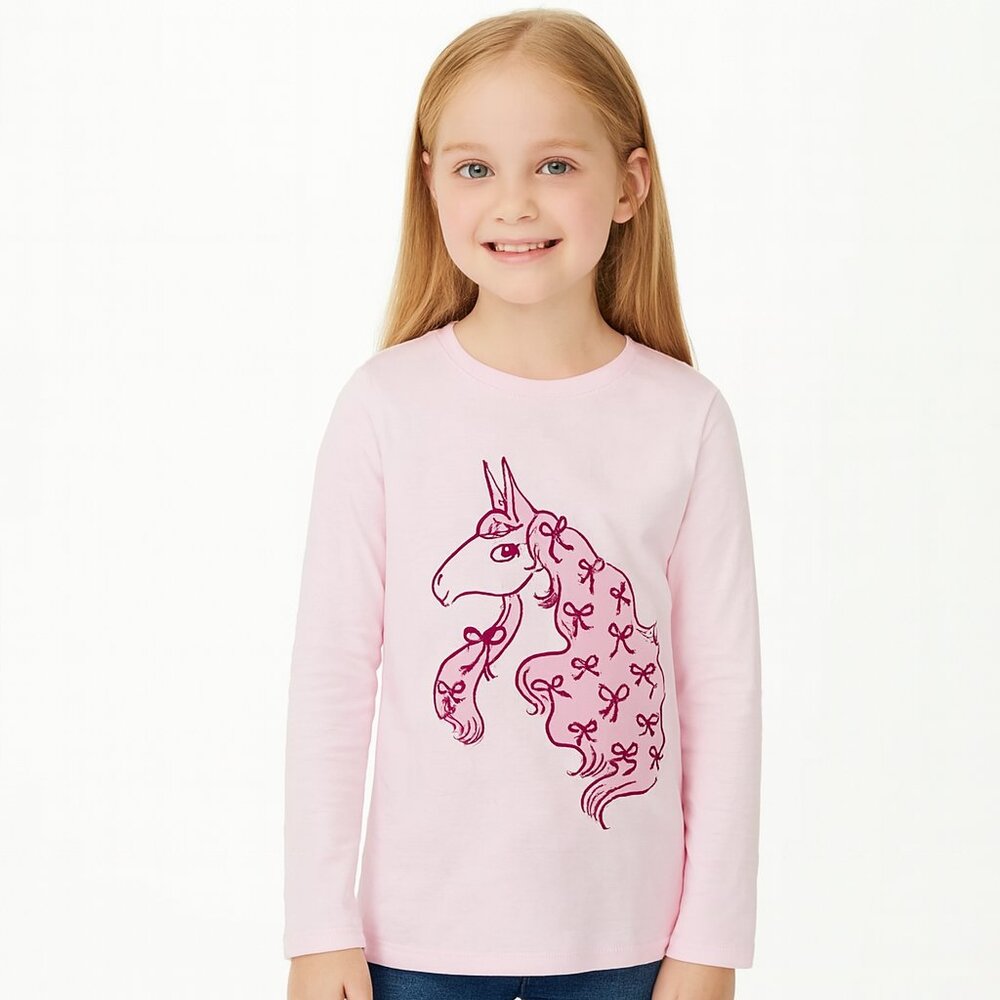 NWT Cat & Jack Pink Unicorn Long Sleeve shirt size 8